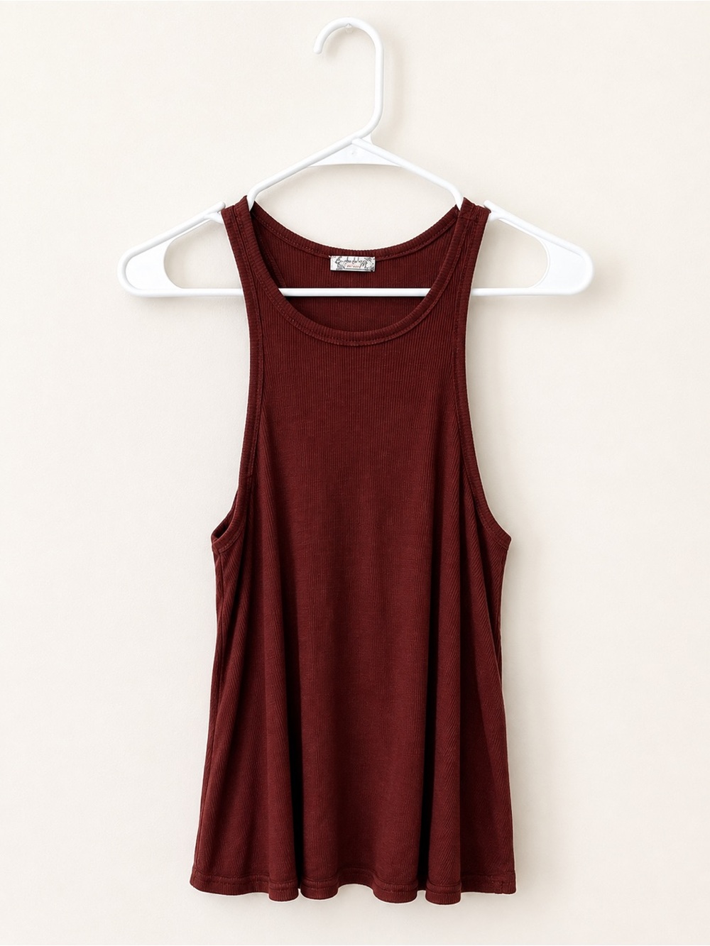 Intimately by Free People Love Stories Rust Ribbed Tank Top Size Small
